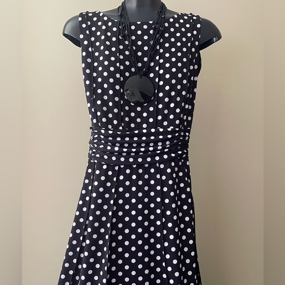 Perceptions New York black/white polka dot dress size L. - Picture 1 of 10